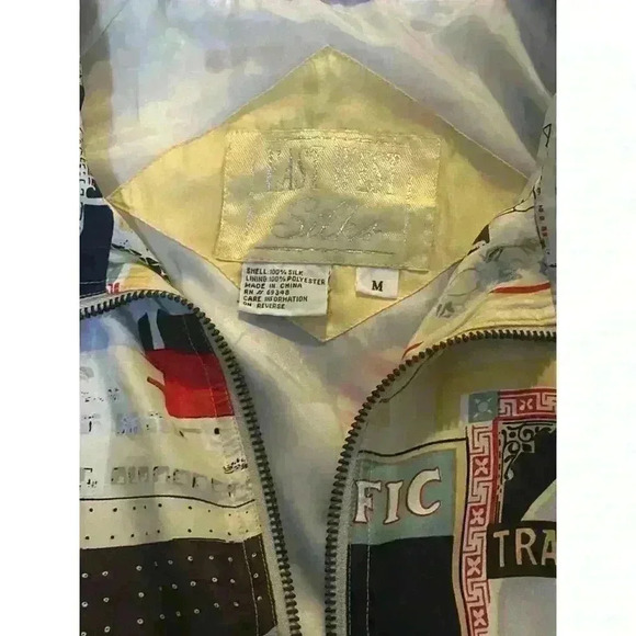 Vintage East West Women’s Size Medium 80s /90s 100% Silk Windbreaker Jacket. - Picture 3 of 5